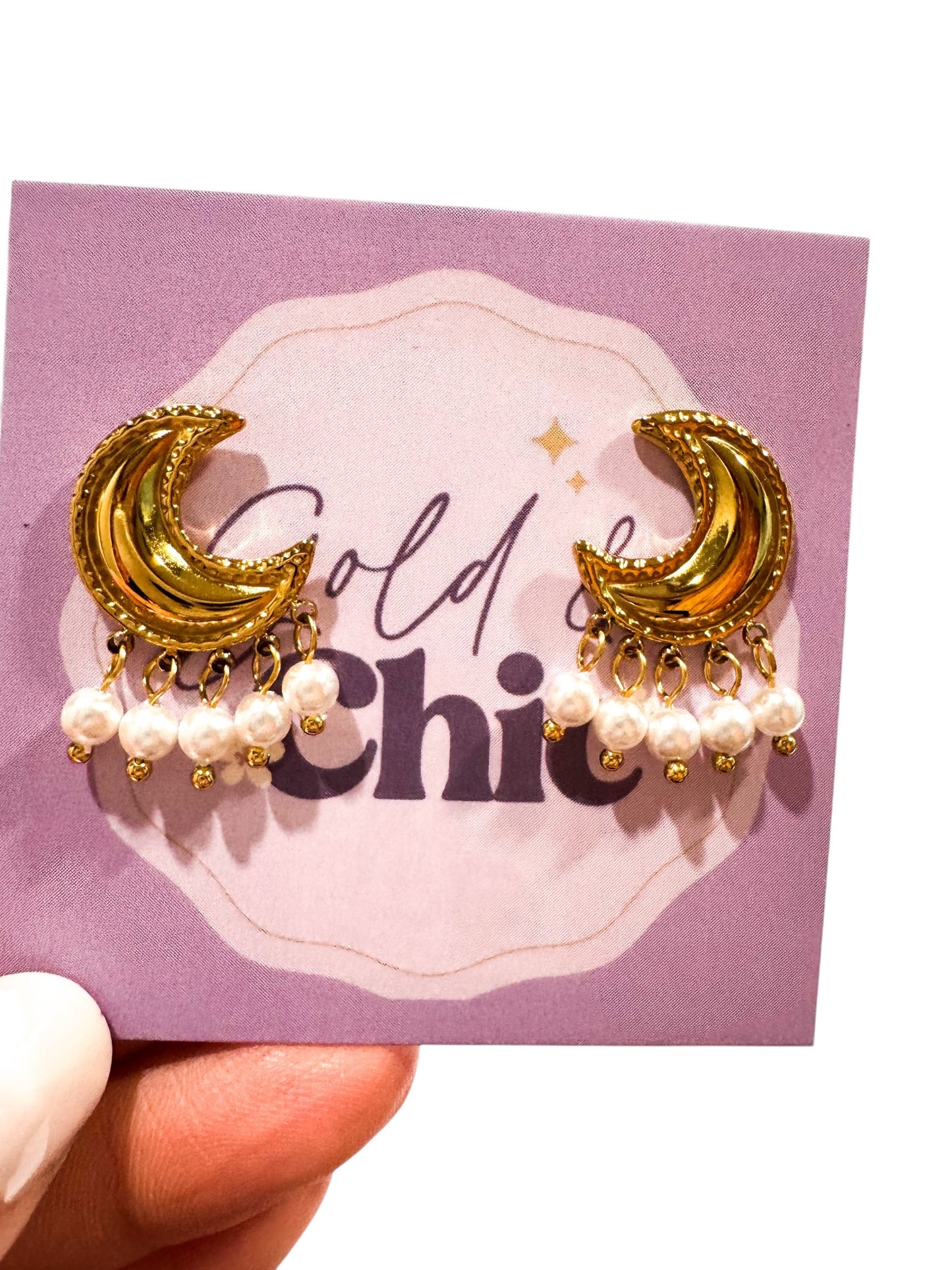 Moon Pearl Studs
