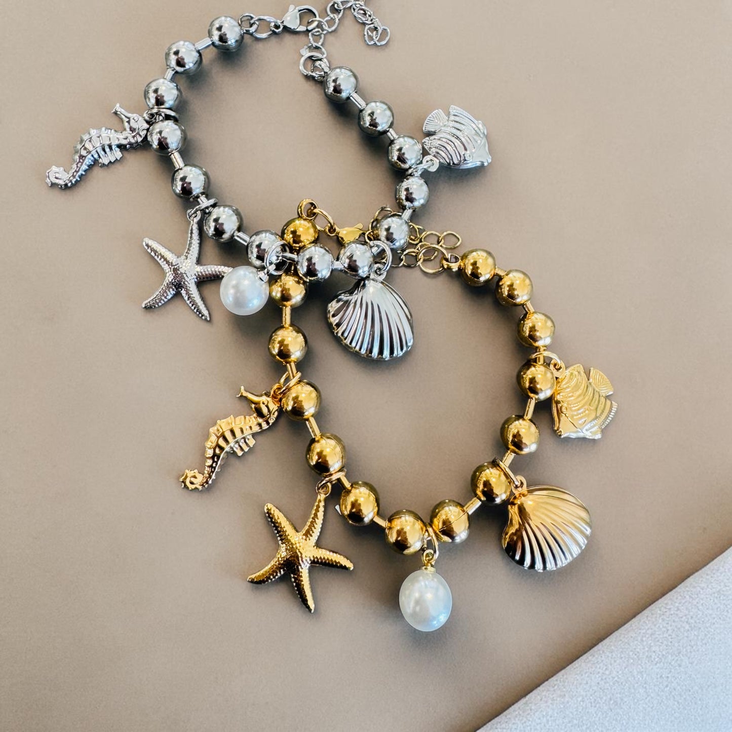Gold Sea Charm Bracelet