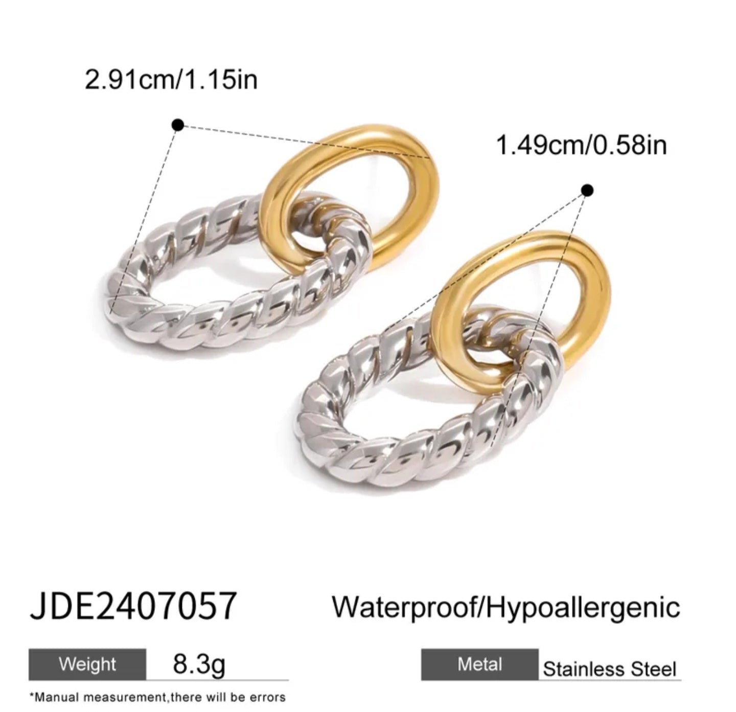 Geo two tune Earrings