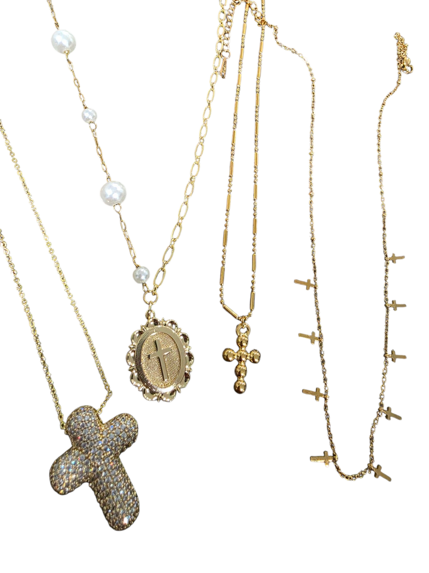Bubble Cross Necklace