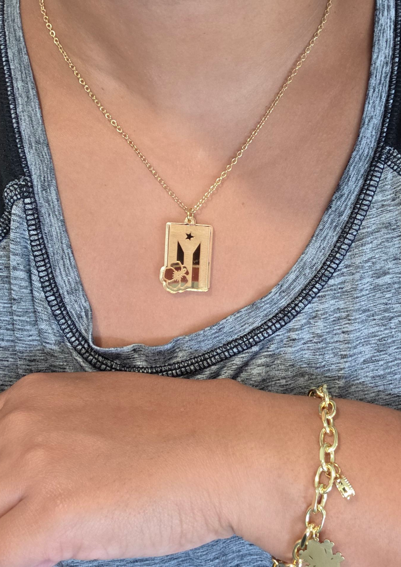 Puerto Rico Flag Necklace