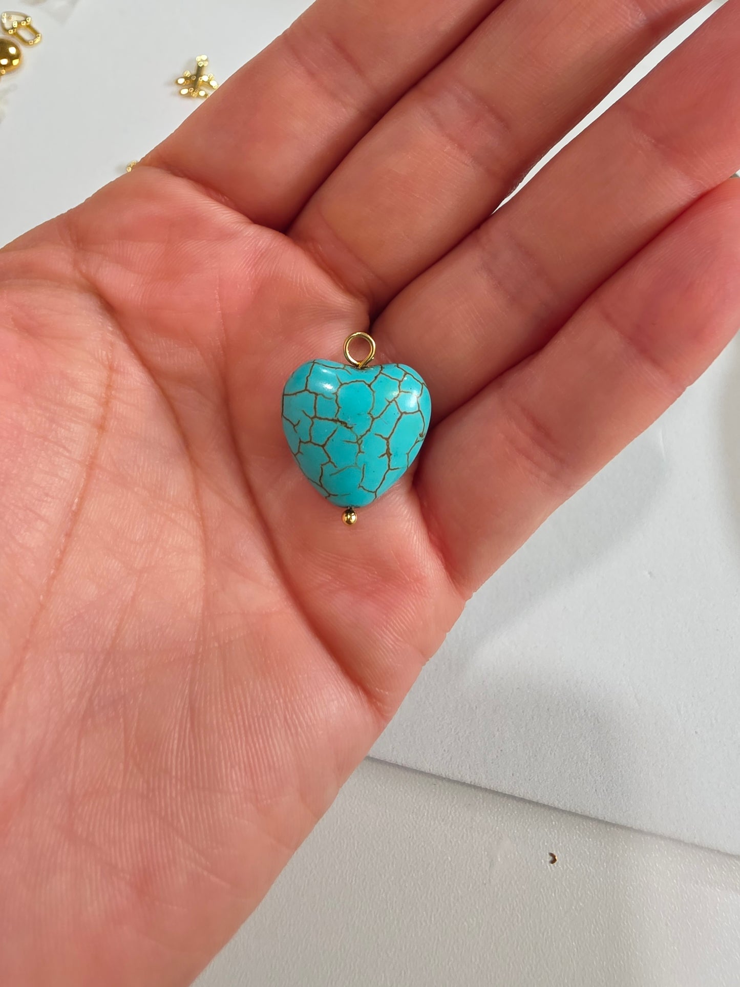 Turq. HEART charm