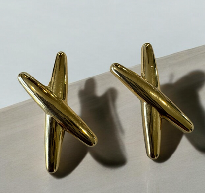 X with Gold Earrings
