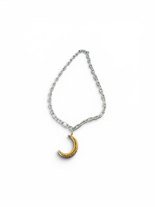 Silver Moon Gold Necklace