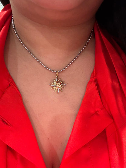 Silver Sun Necklace
