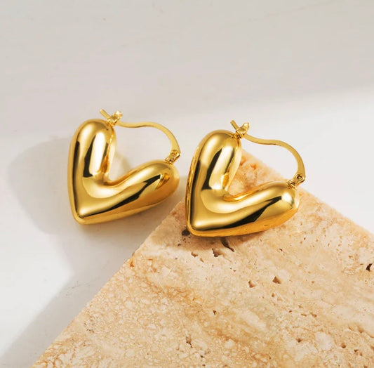 Heart Chunky Hoops