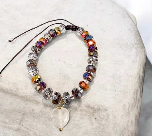 Quartz Heart Bracelet