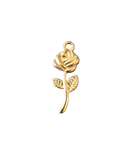 Gold Rose Charm