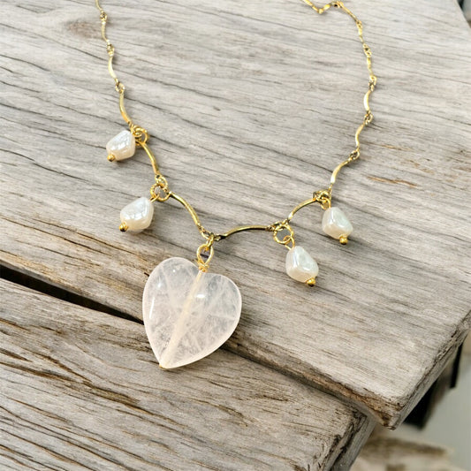 Pink Quartz Love Necklace