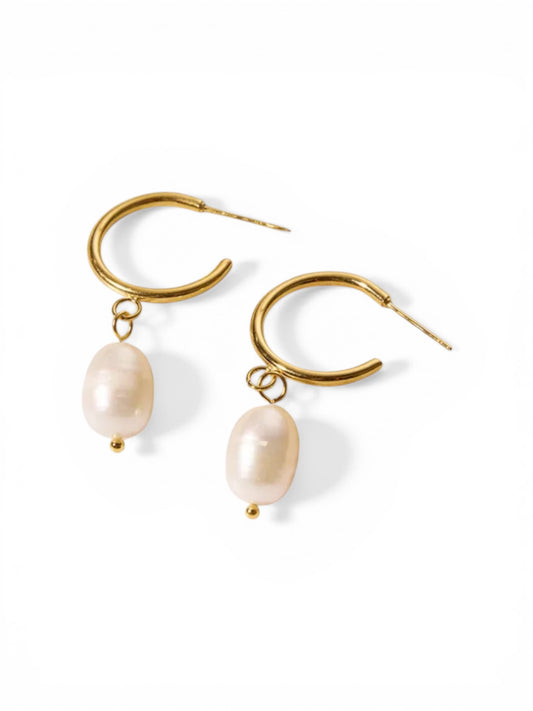 Pearl Hoop Earrings