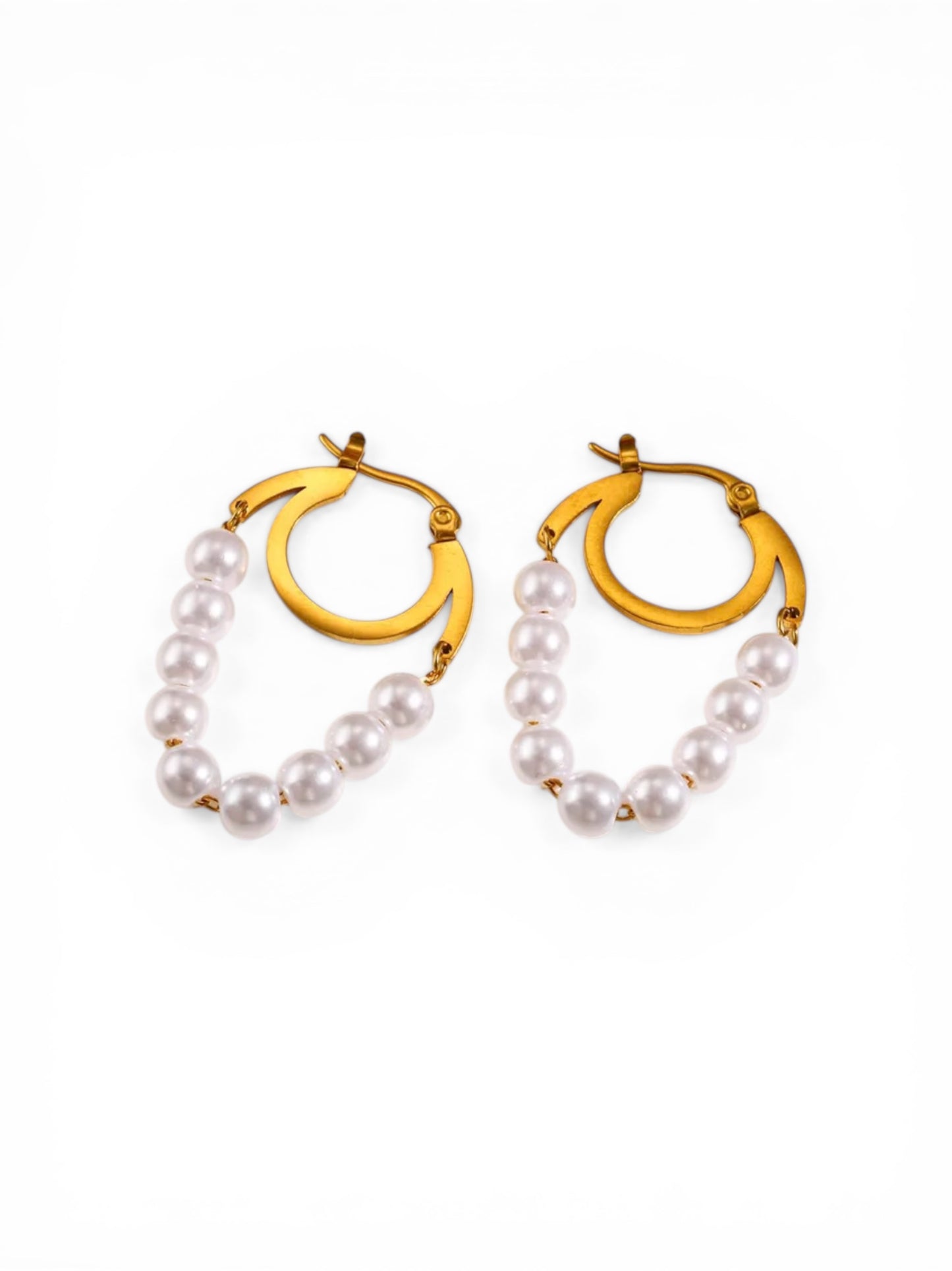 Pearly Hoops Earrings