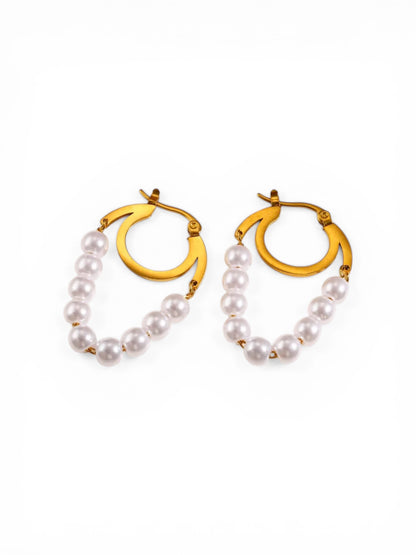 Pearly Hoops Earrings