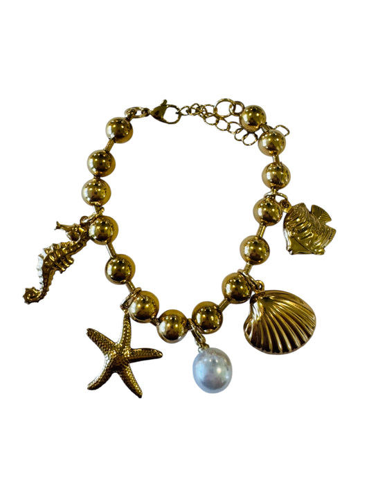 Gold Sea Charm Bracelet