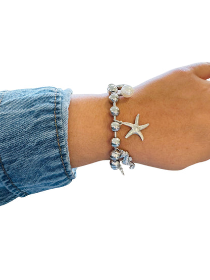 Silver Sea Charm Bracelet