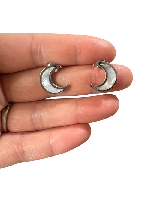 Moon Silver Studs