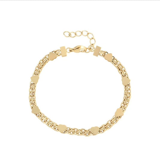 Gold Hearts Bracelet