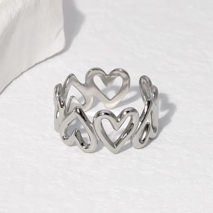 Silver heart ring