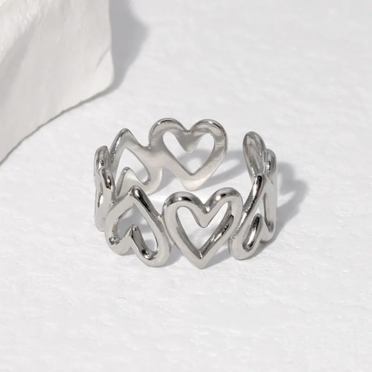 Silver heart ring