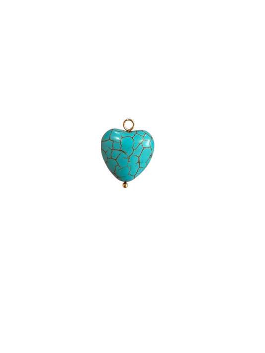 Turq. HEART charm