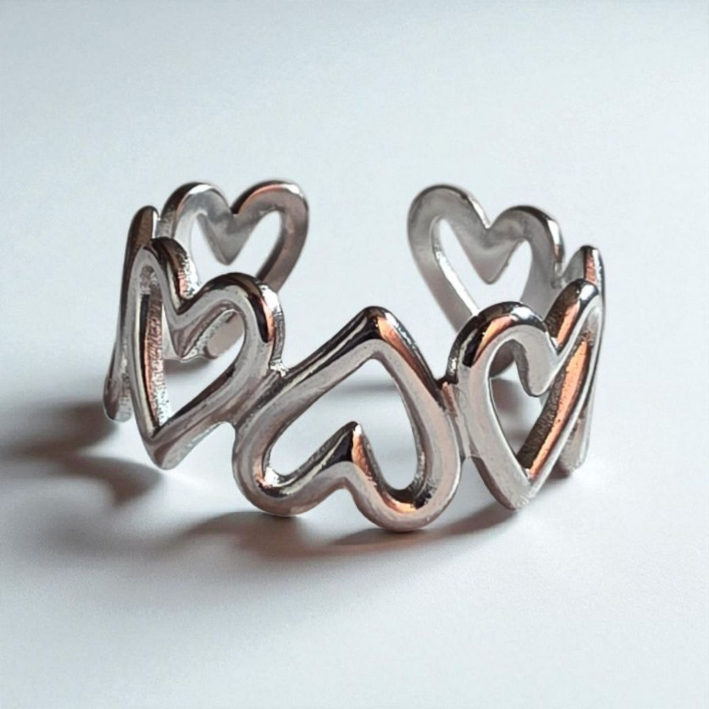 Silver heart ring