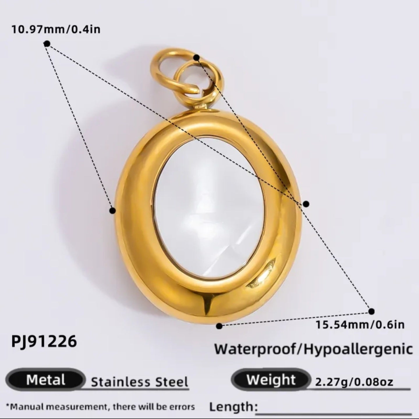 Mini Oval Pearl Charm