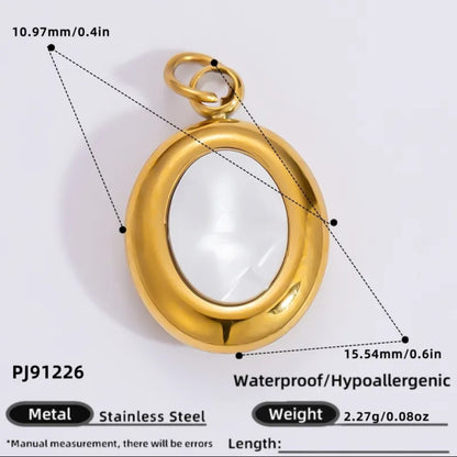 Mini Oval Pearl Charm