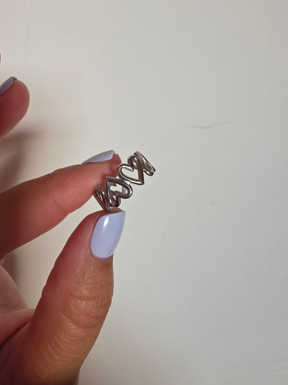 Silver heart ring