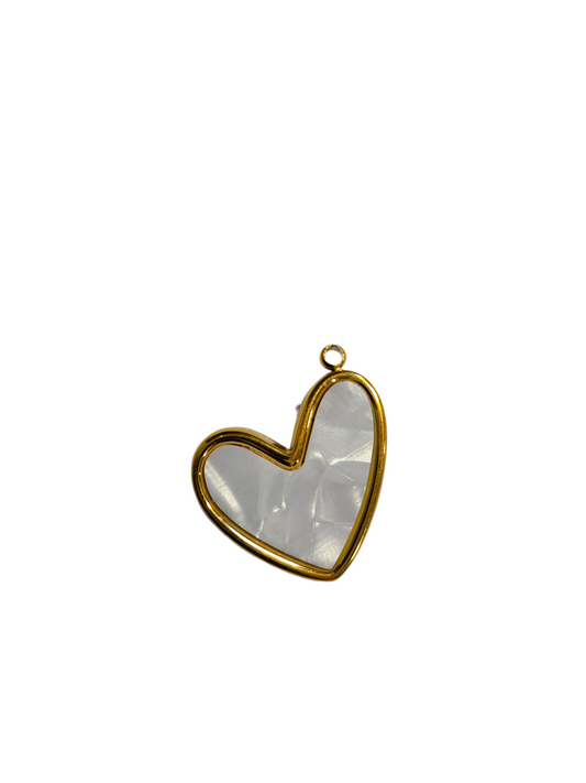 Big Pearl Heart Charm