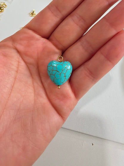 Turq. HEART charm