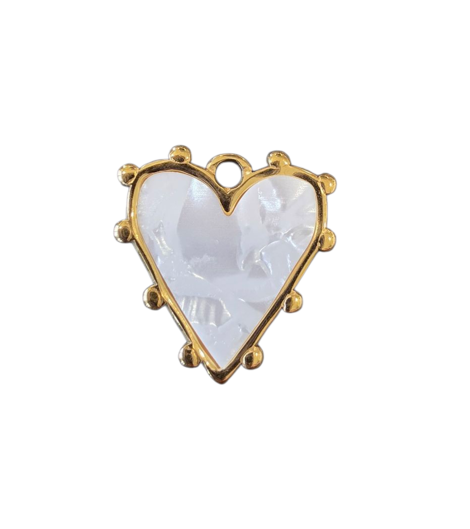 White Heart Charm