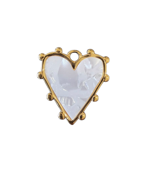 White Heart Charm