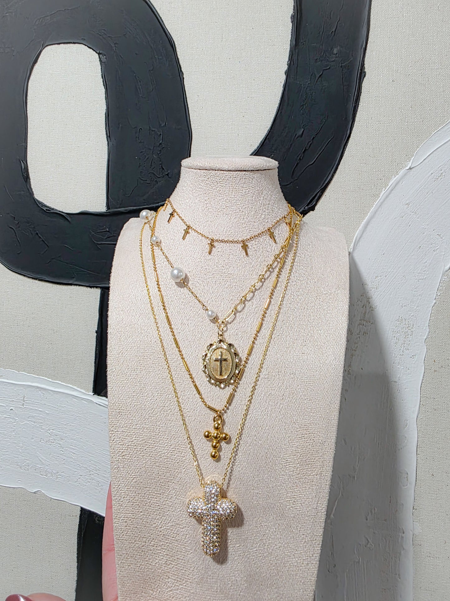 Bubble Cross Necklace