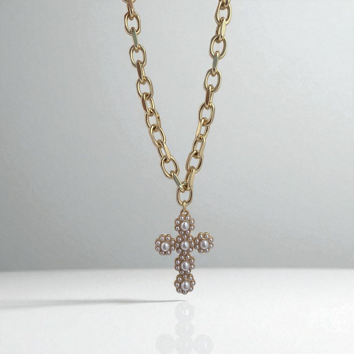 Pearl Cross Necklace