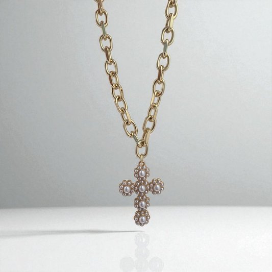 Pearl Cross Necklace